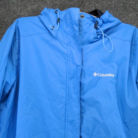 Columbia Interchange Hooded Jacket Coat Size L Blue Outer Layer Only - Picture 8 of 14